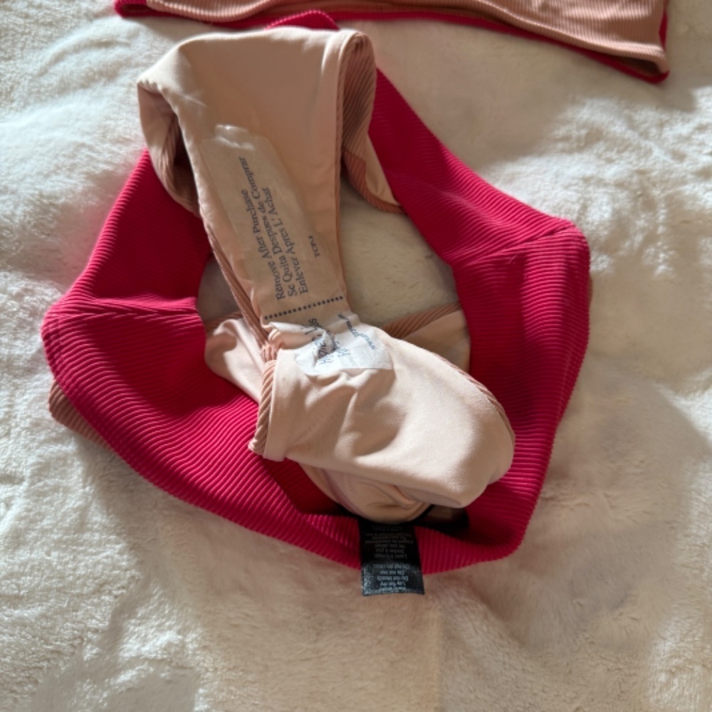 New! SET Beach Riot Riza Top Alexis Bottom IN Rouge Color Block 31376 - Picture 6 of 9